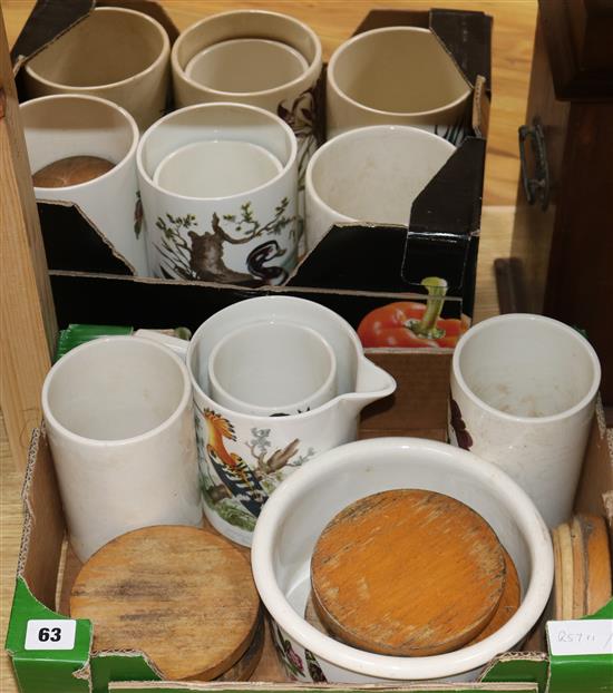 A collection of Portmeirion storage jars etc